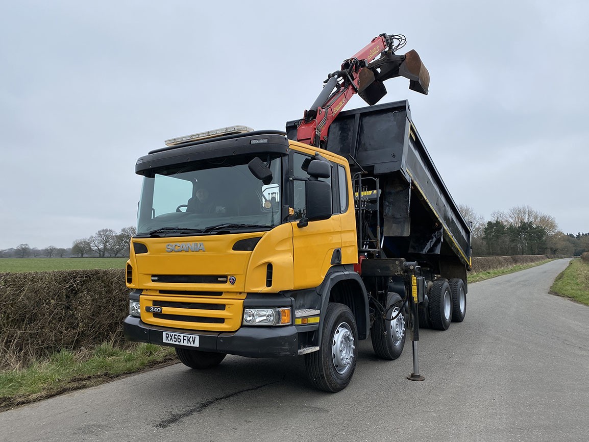 Scania P340 8 X 4 Steel Body Tipper with Palfinger 